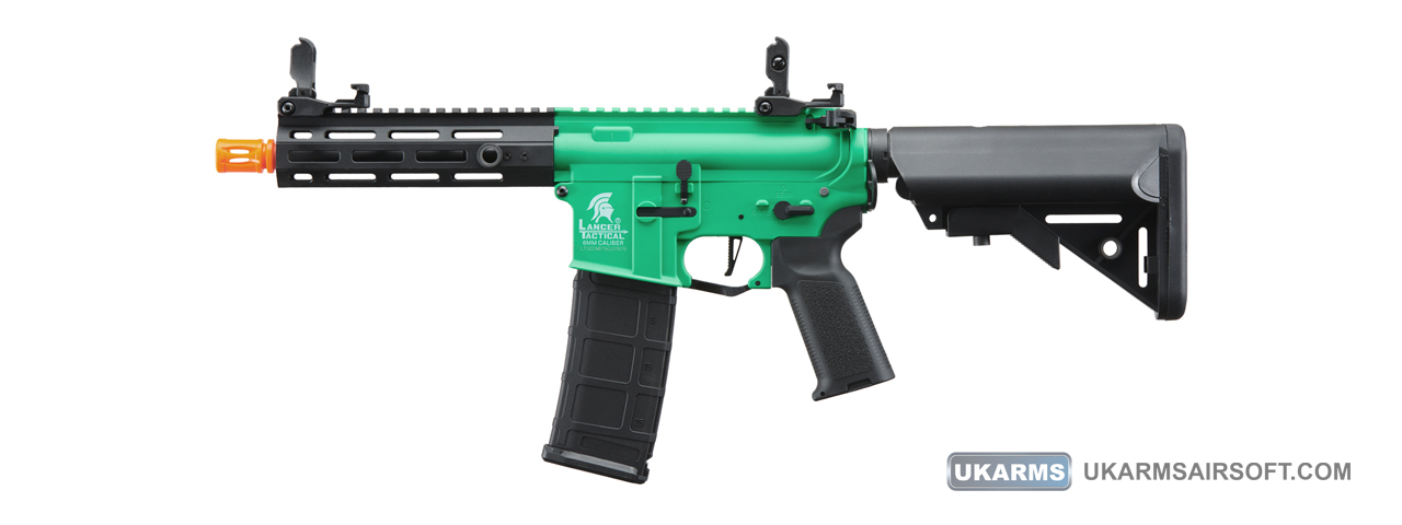 Lancer Tactical Gen 2 Hellion M-LOK 7" Airsoft M4 AEG (Color: Green & Black)(Battery and Charger Included) - Click Image to Close