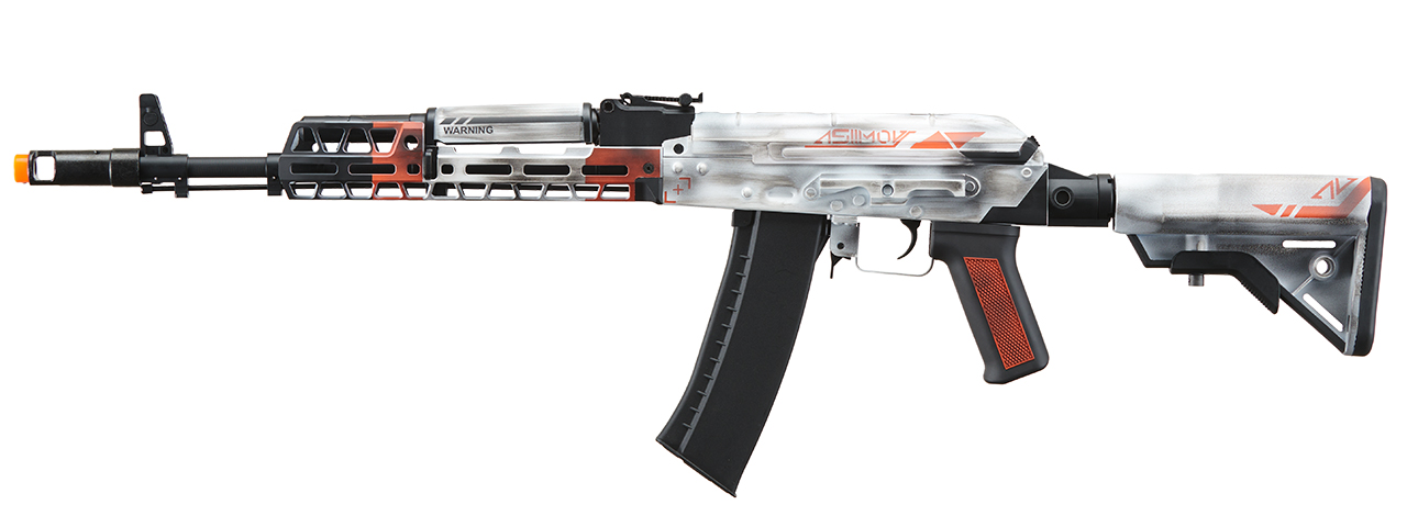 Lancer Tactical AK74 Full Metal Rifle w/ 10.5 inch M-LOK Handguard (Color: Asiimov) - Click Image to Close