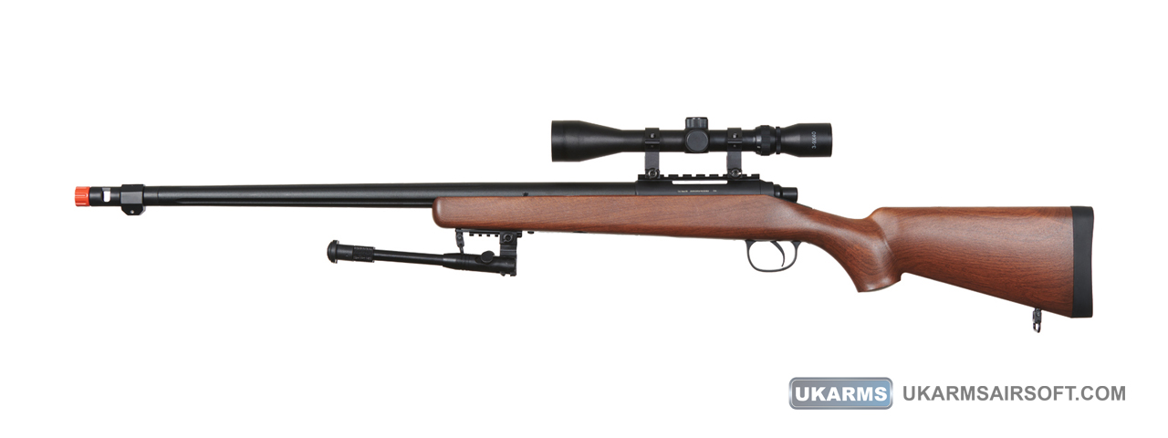 UK Arms Airsoft VSR-10 Bolt Action Sniper Rifle (Color: Wood) - Click Image to Close