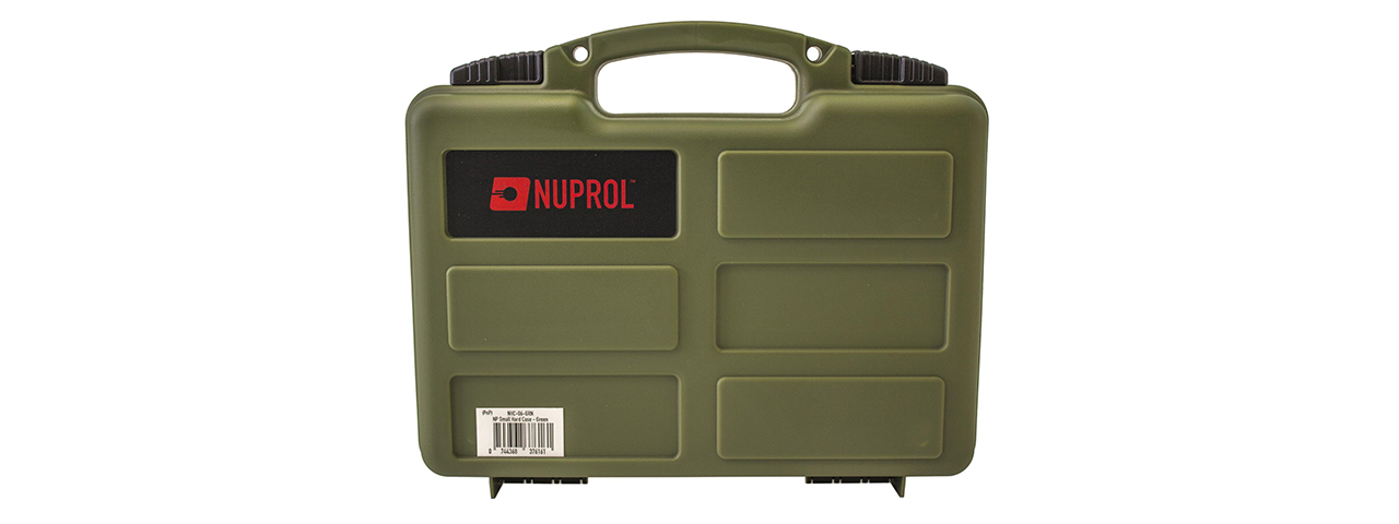 Nuprol Essentials Small Pistol Hard Case 12.5" with Pick and Pluck Foam - Green - Click Image to Close