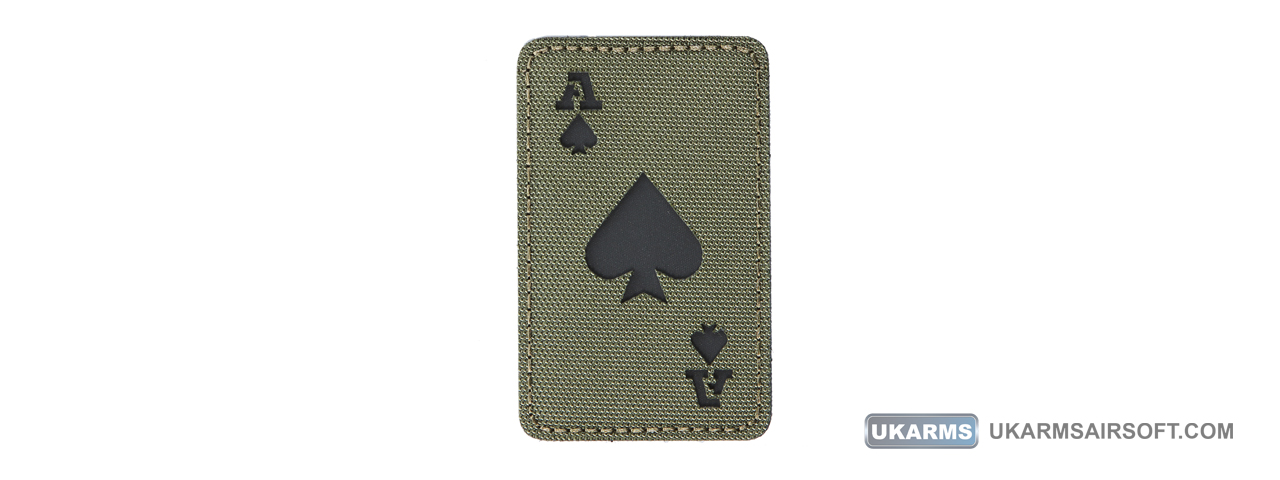 Reflective Poker Ace Morale Patch (Color: OD Green) - Click Image to Close