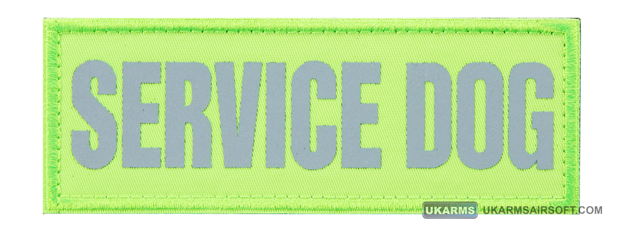 "Service Dog" Reflective Morale Patch (Color: Green) - Click Image to Close