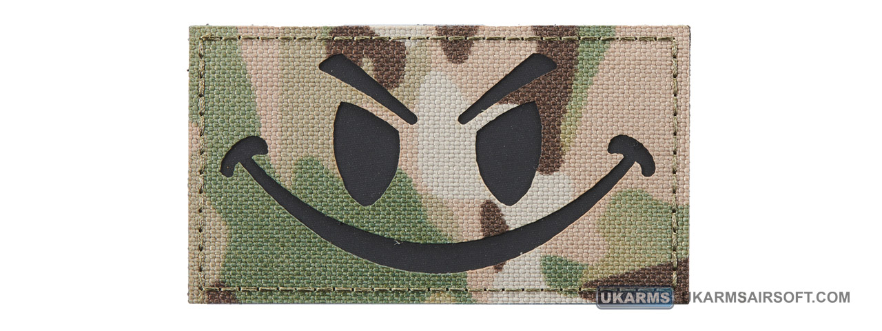 Reflective Evil Smiley Morale Patch (Color: Multi-Camo) - Click Image to Close