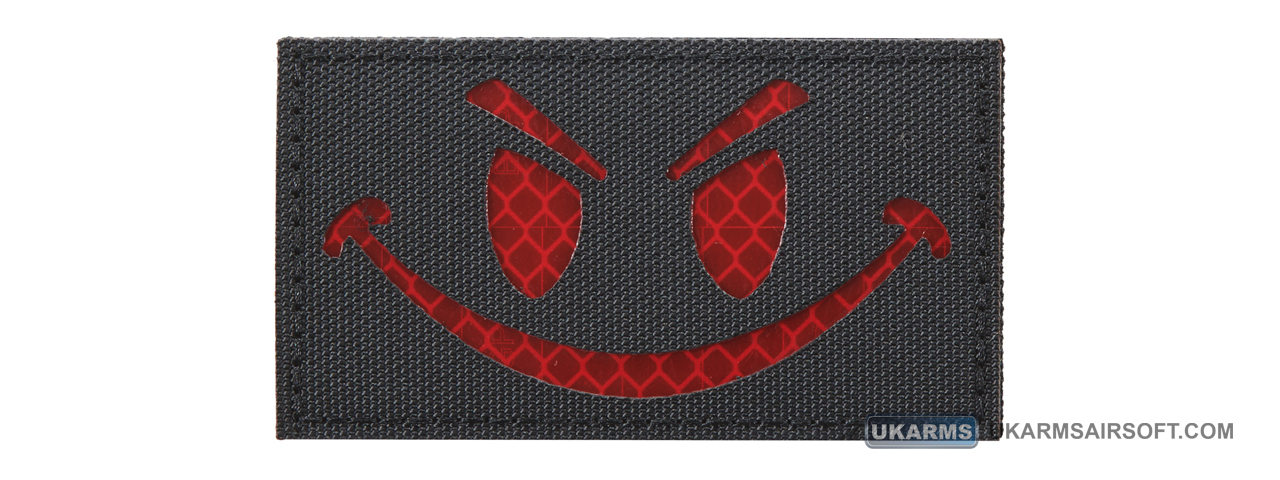 Reflective Evil Smiley Morale Patch (Color: Black & Red) - Click Image to Close