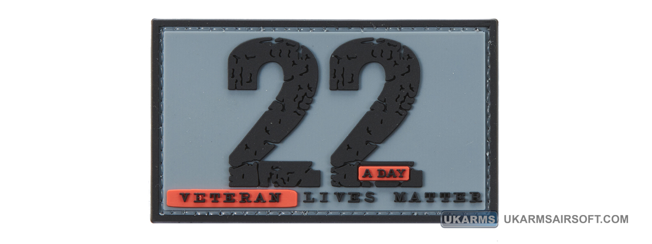 "22 A Day Veteran Lives Matter" PVC Morale Patch - Click Image to Close