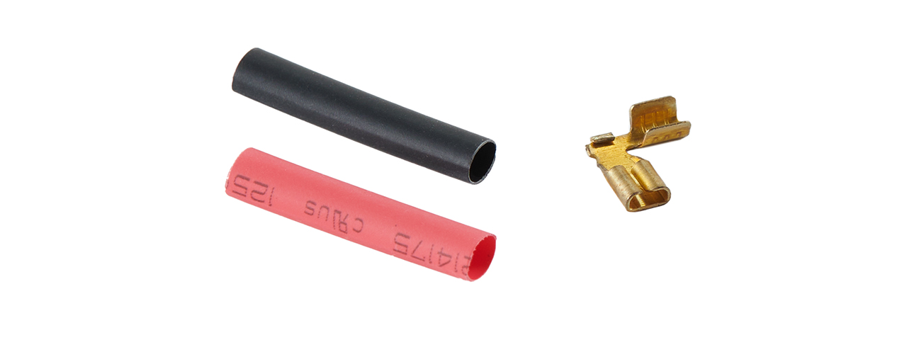 Solink Gold Plated Motor Connectors Set for Airsoft w/ Shrink Tubing - Click Image to Close