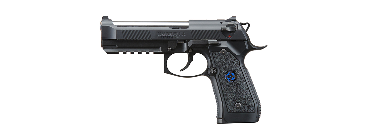 Tokyo Marui Limited Edition Biohazard Albert W. Model 01P Umbrella Corporation Gas Blowback Airsoft Pistol (Color: Black) - Click Image to Close