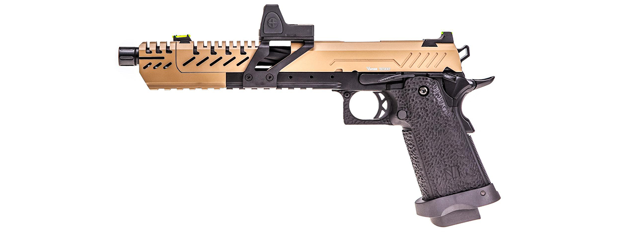 Vorsk Airsoft 7in Titan Hi Capa + Micro Red Dot - Tan - Click Image to Close