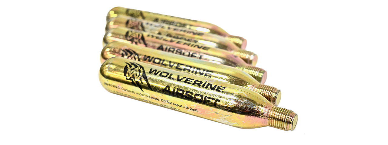 Wolverine Airsoft 33g CO2 Cartridges 5-Pack - Click Image to Close