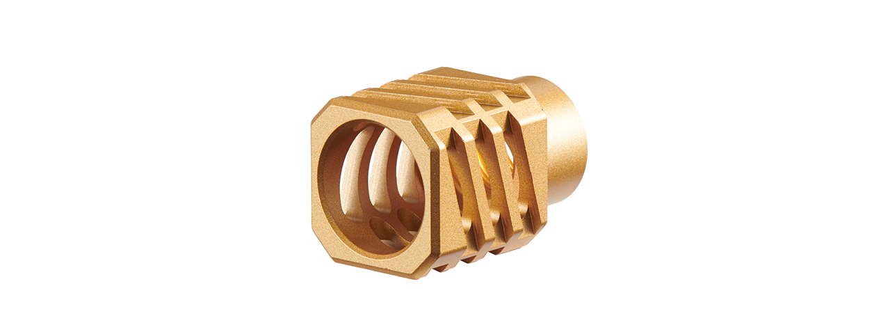 Zion Arms Skeletonized Flash Hider (Gold) - Click Image to Close
