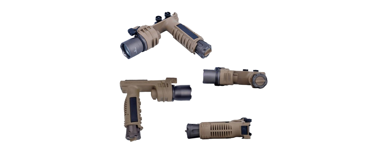 Atlas Custom Works M910A Vertical Foregrip Flashlight LED - (Dark Earth) - Click Image to Close