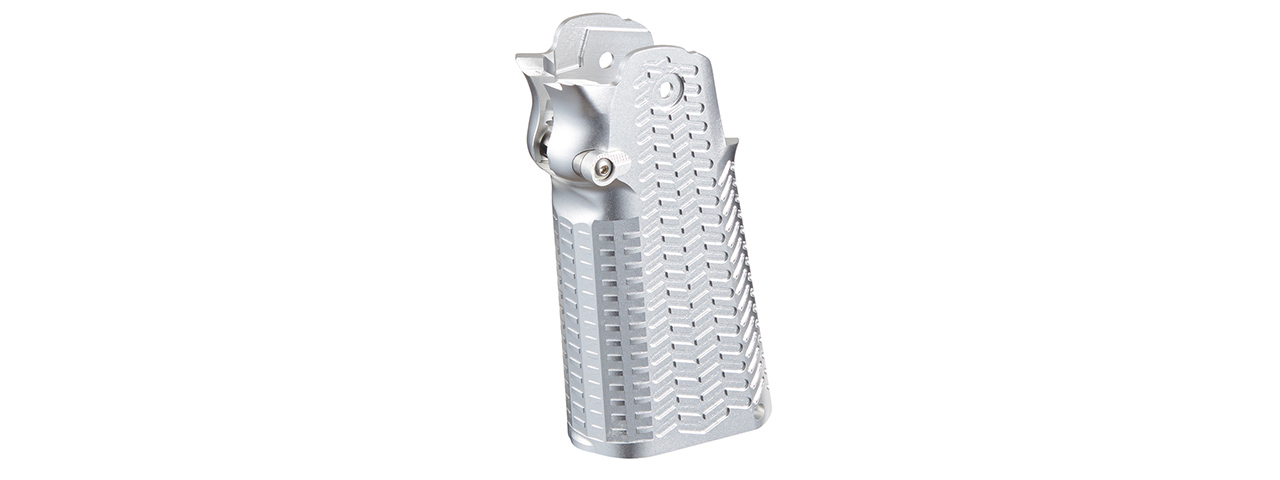Atlas Custom Works CNC Aluminum Type 5 Grip for TM Marui Hi-Capa GBB Airsoft Pistols - (Silver) - Click Image to Close