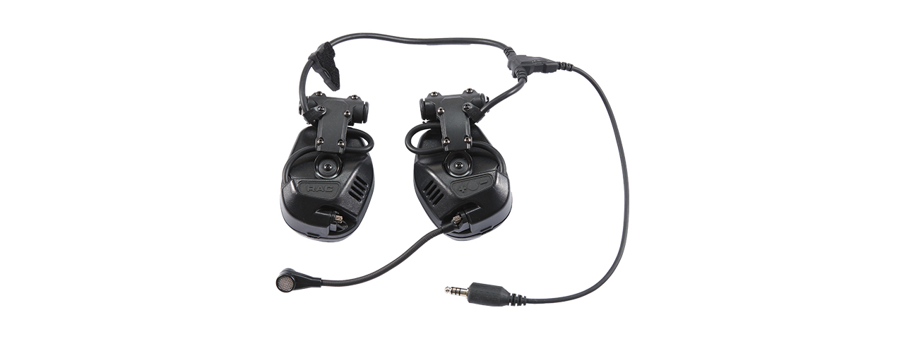 TAC-SKY Tactical ARC Rail Headset Noise Canceling - (Black) - Click Image to Close