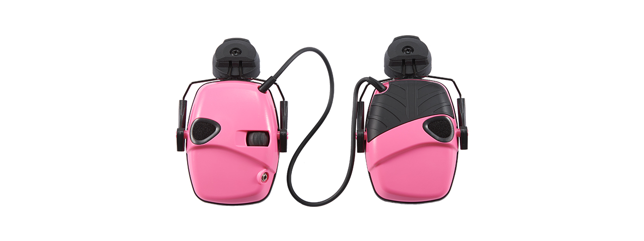 Atlas Custom Works Impact Sport Tactical Earmuff w/ Helmet Adapter - (Pink) - Click Image to Close