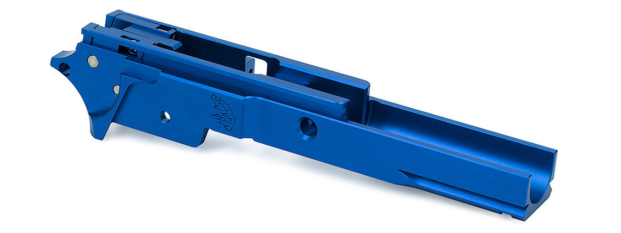 Airsoft Masterpiece EDGE LimCat "BattleCat" Tokyo Marui Hi Capa GBB 3.9 Aluminum Frame - (Blue) - Click Image to Close