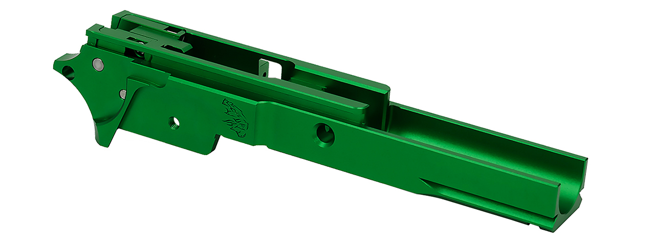 Airsoft Masterpiece EDGE LimCat "BattleCat" Tokyo Marui Hi Capa GBB 3.9 Aluminum Frame - (Green) - Click Image to Close