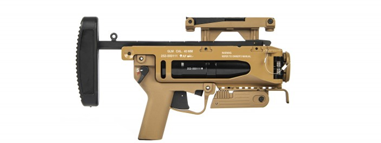 ARES M320 40mm Airsoft Grenade Launcher - (Dark Earth) - Click Image to Close