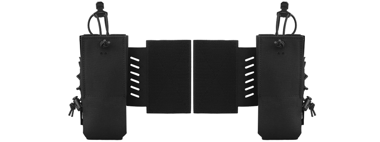 Chest Rig Tactical Assaulter Radio Pouches - (Black) - Click Image to Close