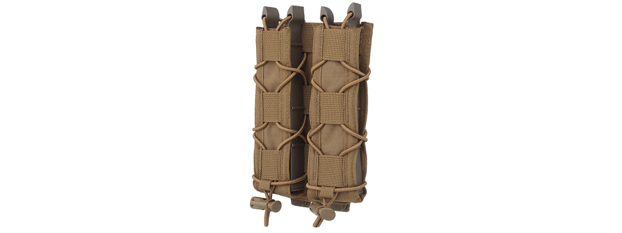 Tiger Type Long Double Mag Quick Pull Pouch - (Tan) - Click Image to Close