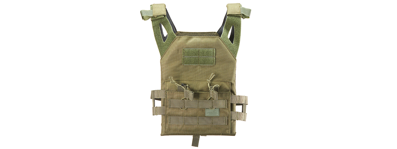 Lancer Tactical Kid's Tactical Vest w/ EVA Plates - (OD Green) - Click Image to Close