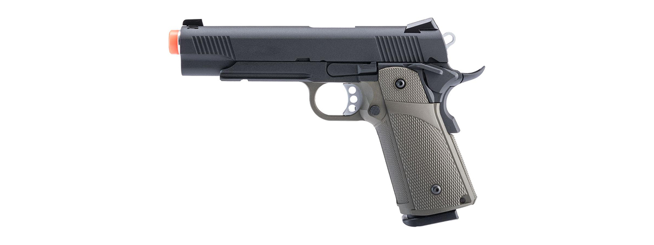 KJW Full Metal Custom 1911 Tactical HI-CAPA Gas/CO2 Blowback - (OD Green) - Click Image to Close