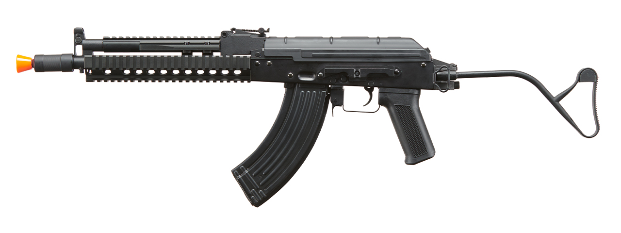 Lancer Tactical AK-Series AK-74M AEG Airsoft Rifle Non ETU w/ Golden Eagle Handguard & SG-11B Mag - (Black) - Click Image to Close