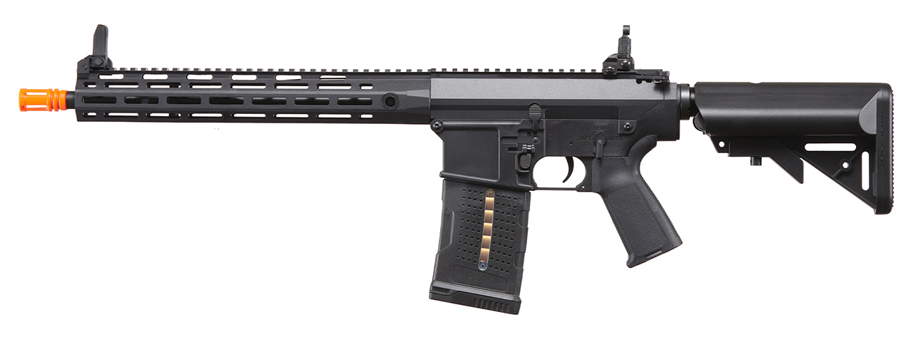 Lancer Tactical Battle X AEG Airsoft Rifle w/ SOPMOD Stock & MLOK Handguard - (Black) - Click Image to Close