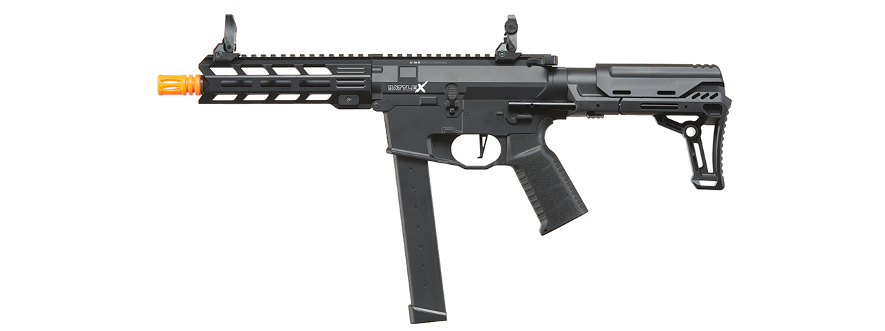 Lancer Tactical Battle X Airsoft AEG Machine Pistol - (Black) - Click Image to Close