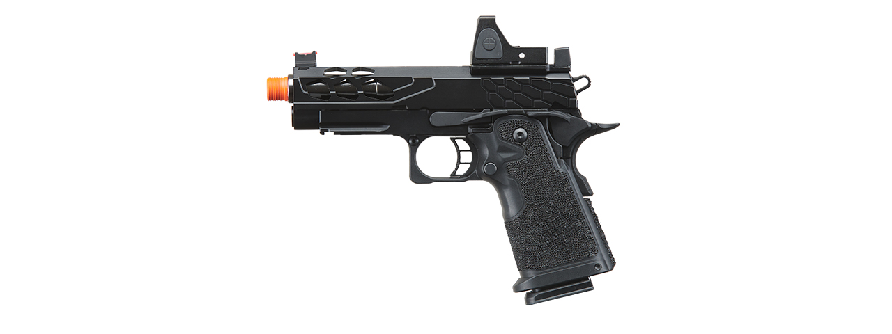 Lancer Tactical Stryk Hi-Capa 4.3 Gas Blowback Airsoft Pistol w/ Reflex Red Dot Sight - (Black) - Click Image to Close