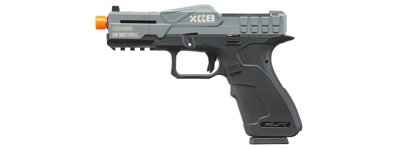 Poseidon CSI XG8 Gas Blow Back Aluminum Pistol - (Gray/Black) - Click Image to Close