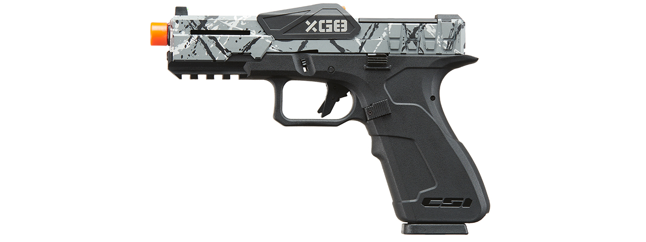 Poseidon CSI XG8 Gas Blow Back Aluminum Pistol - (Gray Splash Anodized) - Click Image to Close