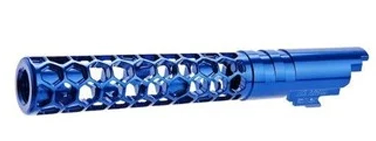 Dr. Black CNC Aluminum FAVOS Outer Barrel For TM Hi-CAPA 5.1 GBB Pistols - (Blue) - Click Image to Close