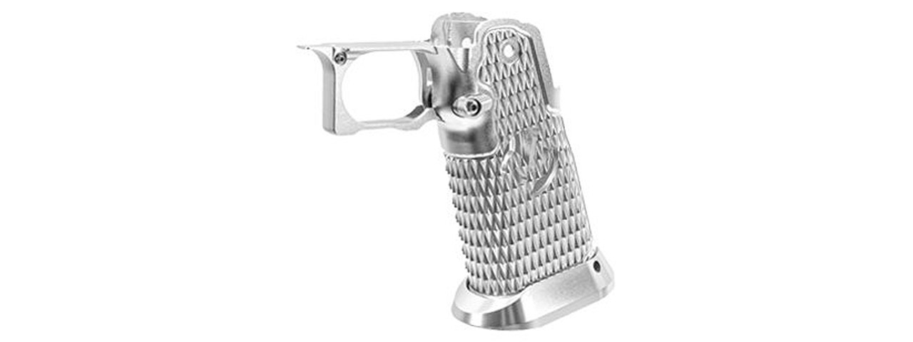 Atlas Custom Works CNC Aluminum Type 9 Grip Kit w/ Magwell Trigger Guard/Housing for Tokyo Marui Hi Capa GBBP Airsoft Pistols - (Silver) - Click Image to Close