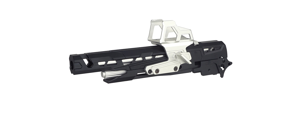 Atlas Custom Works CNC EX-02 Frame Kit for Tokyo Marui Hi-Capa GBB Airsoft Pistols - (Black/Silver) - Click Image to Close