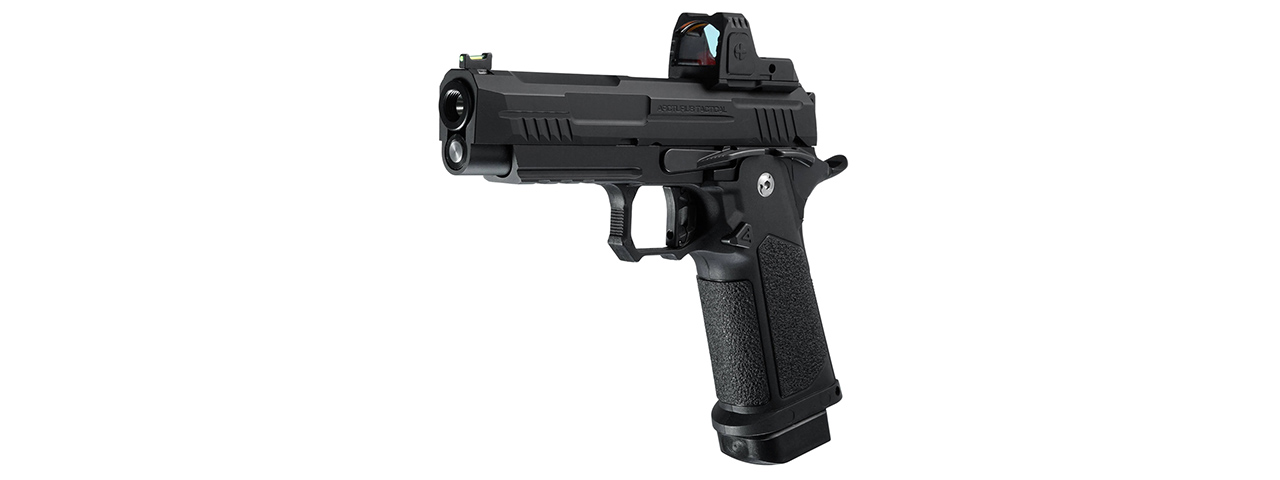 ARCTURUS Vanguard 4.3" Hi-Capa GBB Pistol w/ Optics Ready Slide & ARS-1 Red Dot Combo - (Black) - Click Image to Close