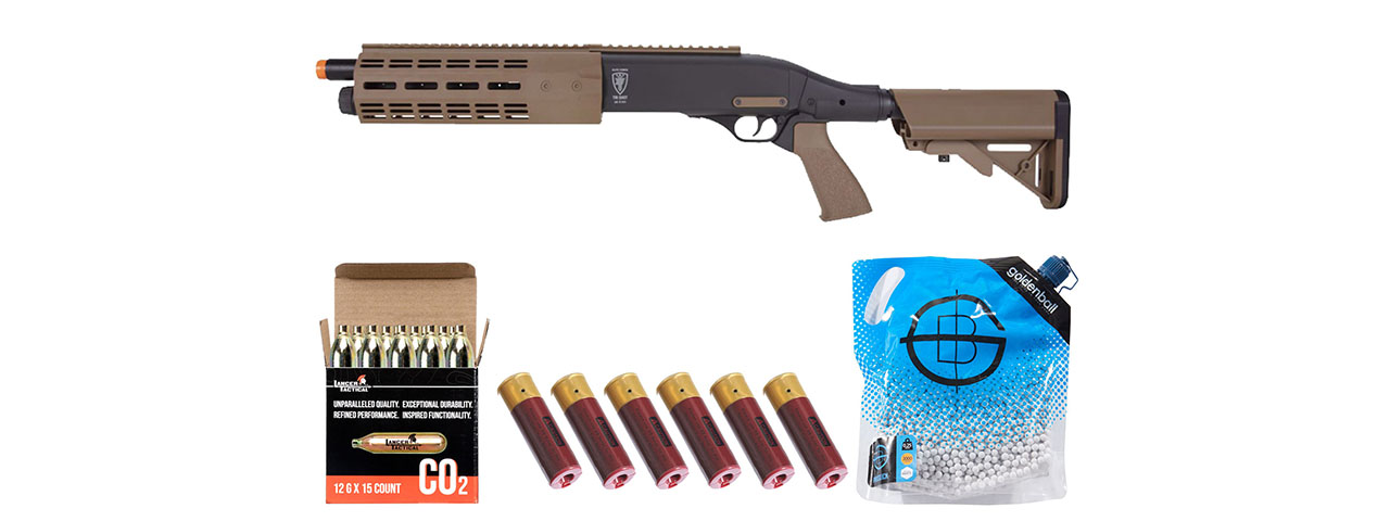 Elite Force CO2 Tri-Shot Shotgun - Shell/CO2 Combo - Tan/Black - Click Image to Close