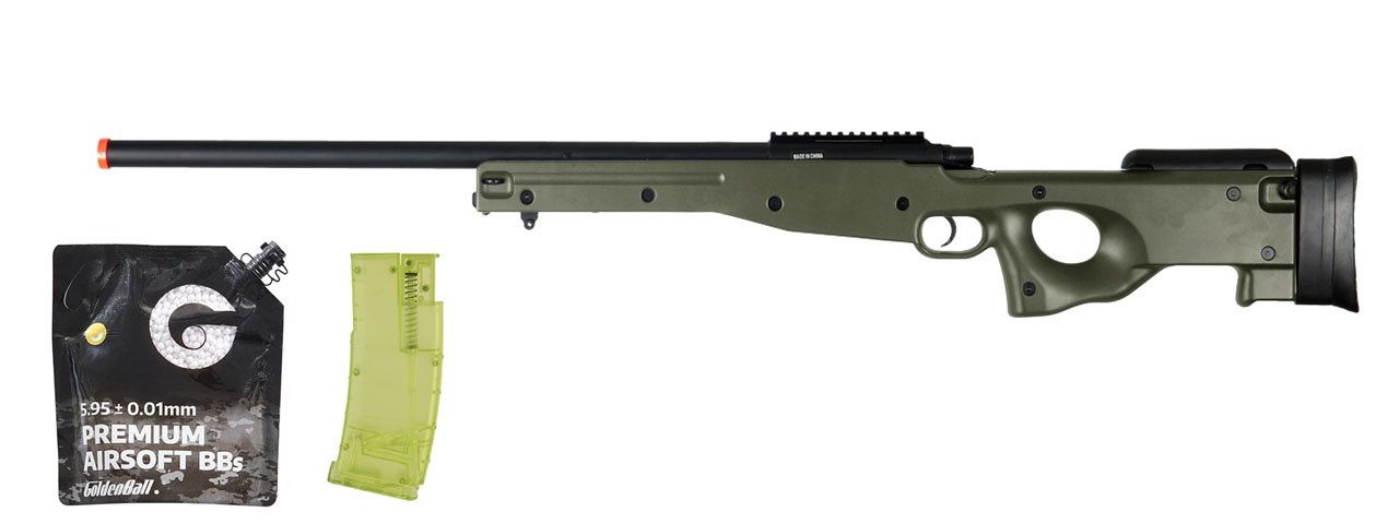 AGM IU-L96G Bolt Action Sniper Rifle (OD Green) - BB/Speed Bundle - Click Image to Close