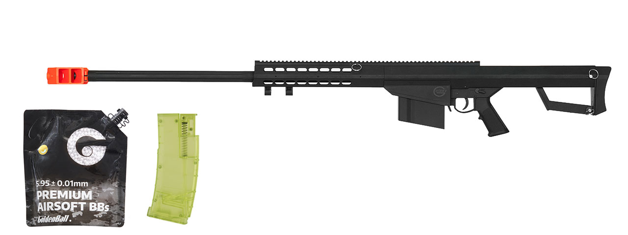 Lancer Tactical LT-20B Spring Powered Airsoft Rifle (Black) - BB/Sniper Bundle - Click Image to Close
