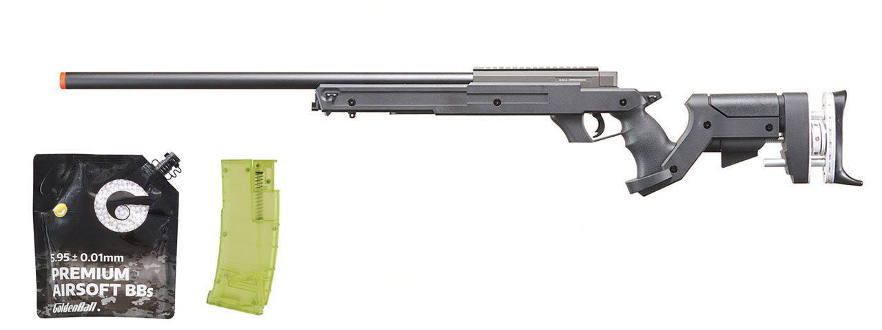 Wellfire SR22 Full Metal Type 22 Bolt Action Sniper Rifle - Black - BB/Sniper Bundle - Click Image to Close