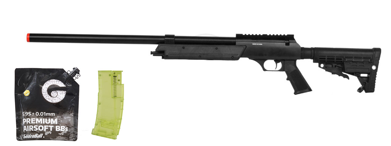 Well Spec-ops MB13A APS SR-2 Bolt Action Sniper Rifle (Black) - BB/Sniper Bundle - Click Image to Close
