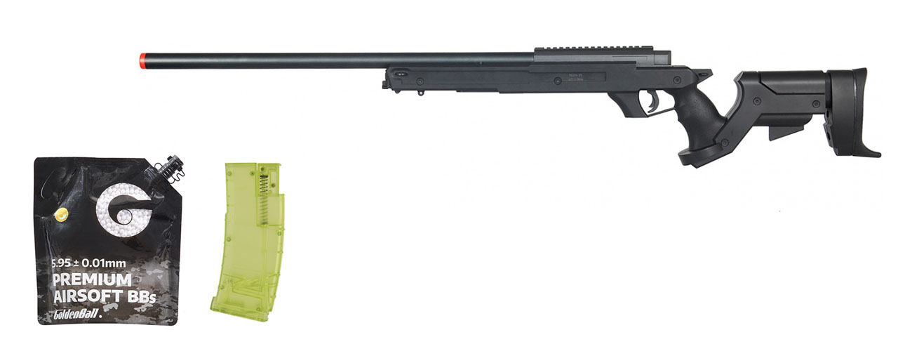 Well Airsoft MB04 Gas Powered Bolt Action Rifle W/ Adjustable Stock - BB/Sniper Bundle - Click Image to Close