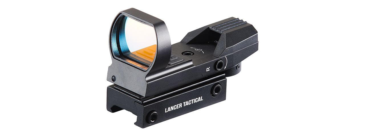 Lancer Tactical Dual Red Green 4 Reticle Reflex Scope - (Black) - Click Image to Close