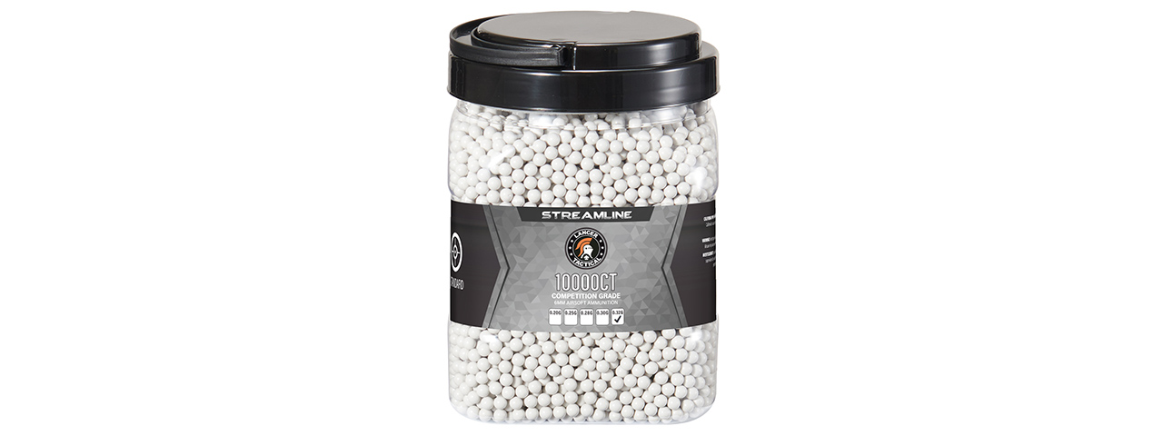 Lancer Tactical 10000 Round .32G Streamline Competition Grade BBs - (White) - Click Image to Close