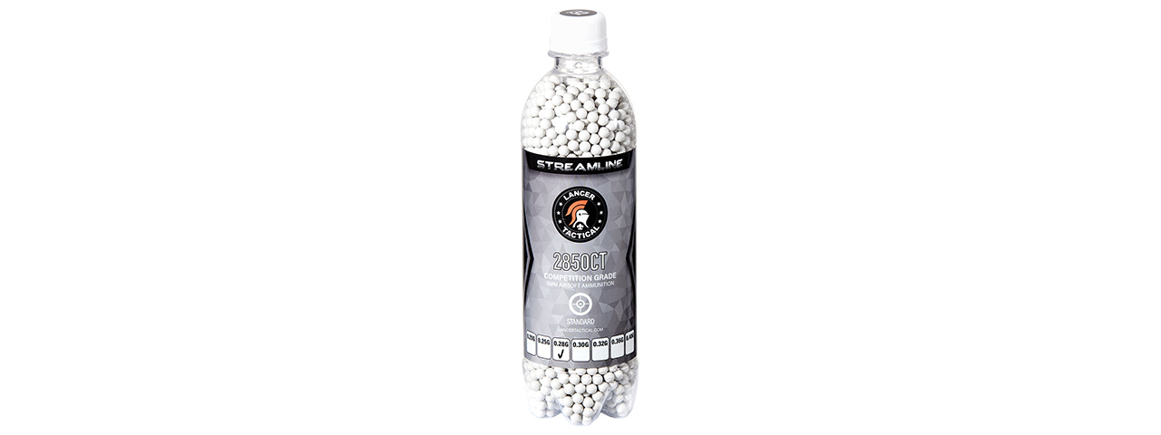 Lancer Tactical 2850 Round .28G Streamline Competition Grade BBs - (White) - Click Image to Close