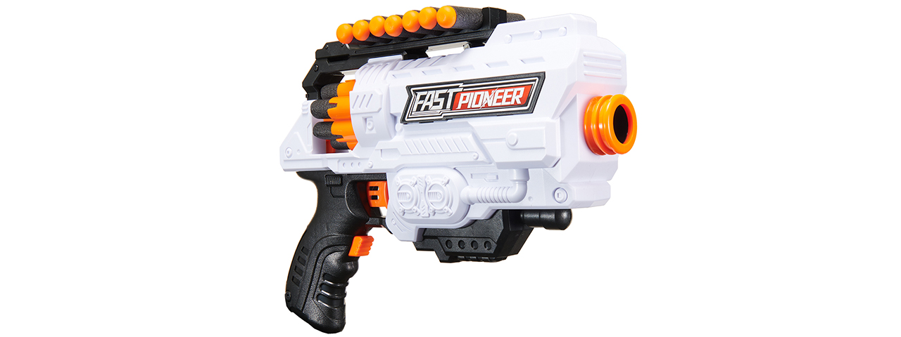 Cyber Walker Fast Pioneer Electric Dart Blaster (White/Orange) - Click Image to Close