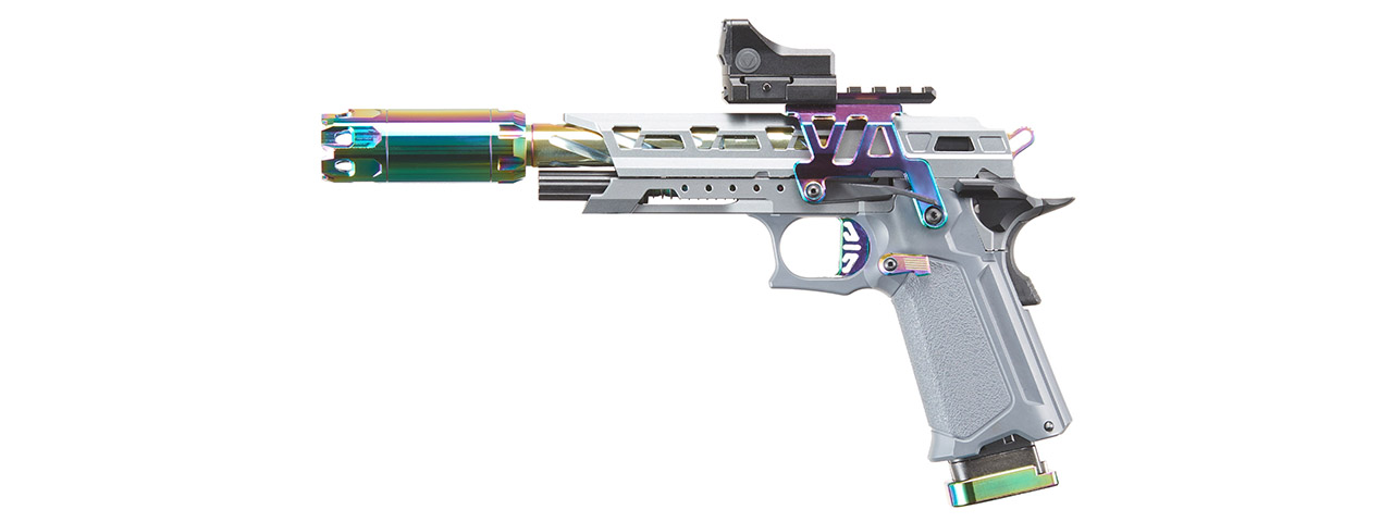 Custom Niji 5.1 Hi-Capa Gas Blowback Airsoft Pistol - (Gray/Black) - Click Image to Close