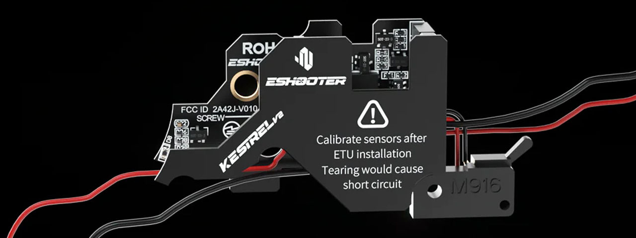 Eshooter Kestrel V2 Electronic Trigger Unit (ETU) for V2 Gearbox AEGs w/ App Control and Smart Features - Front Wired - Click Image to Close