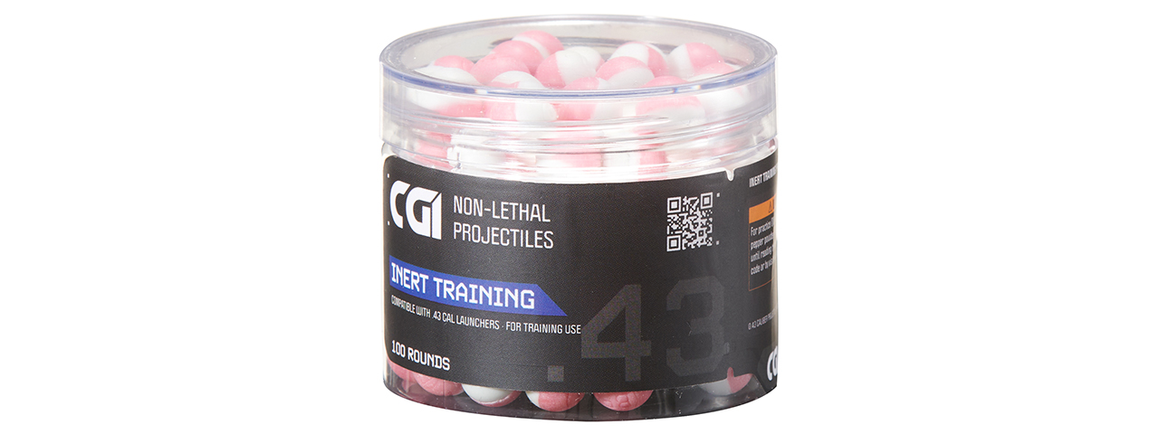 GoldenBall CGI .43 Caliber Non Lethal Training Projectiles - (Pink/White) - Click Image to Close