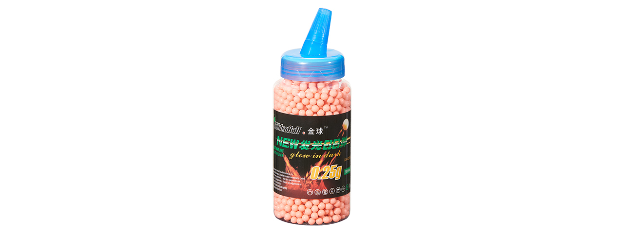GoldenBall 2000 Round .25G Premium Grade Tracer BBs - (Red) - Click Image to Close