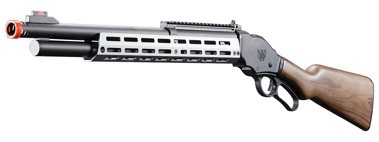 Golden Eagle Alpha Tactical Production A.T.87 Long Barrel Lever Action Gas Shotgun - (Gray) - Click Image to Close